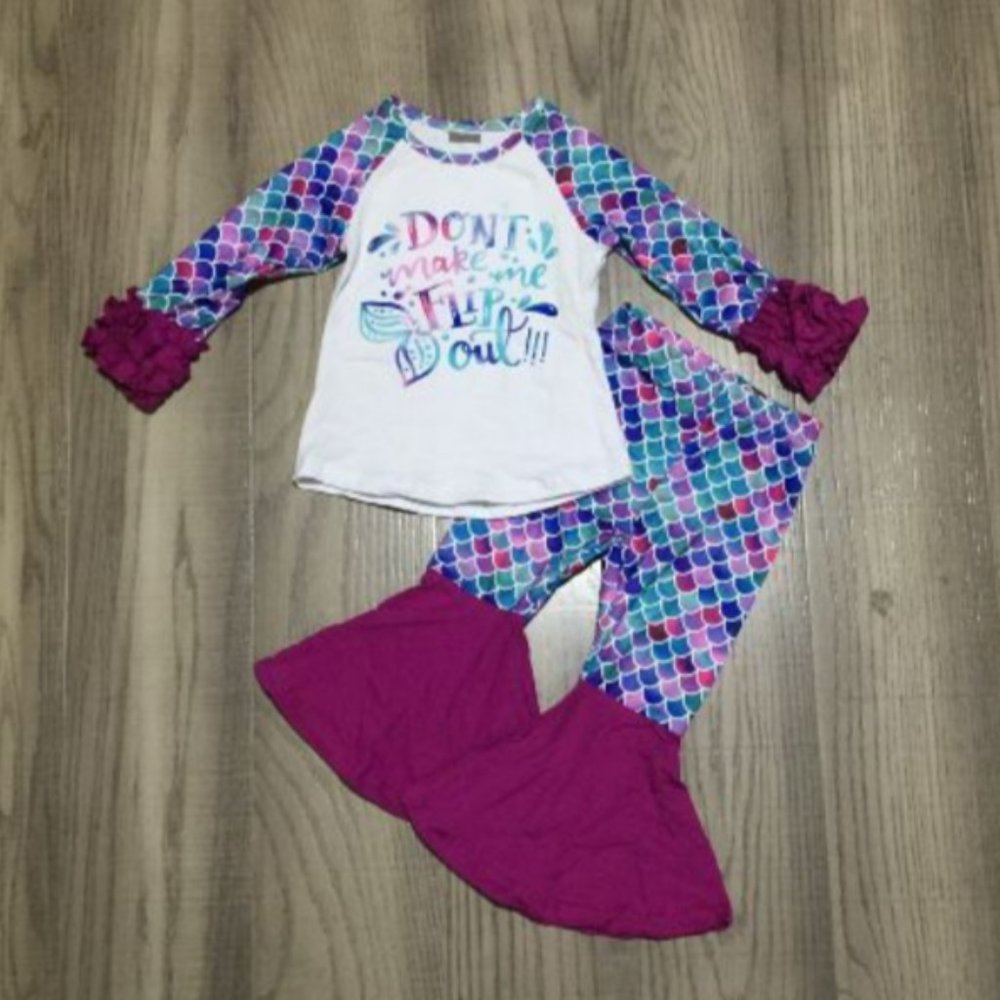 Boutique Mermaid Bell Bottoms Girls Outfit Set